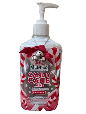 Hempz Candy Cane Lane Herbal Body Moisturizer - Silver, Red & White Tanning